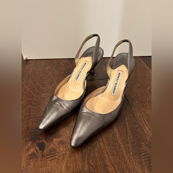 Manolo Blahnik | Shoes | Manolo Blahnik Sling Back Kitten Heels | Poshmark
